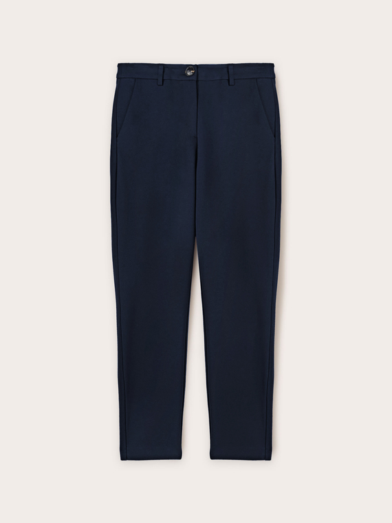 Milano knit fabric regular fit trousers