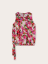 Blusa de raso con estampado de flor chiné image number 4