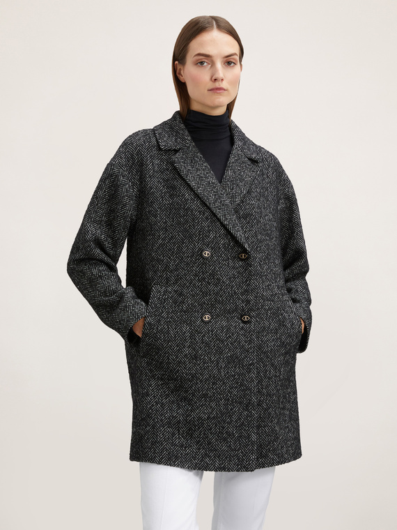 Cappotto doppiopetto misto lana