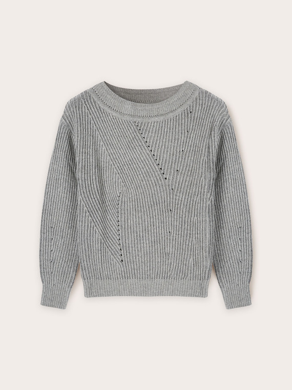 Pull en maille vanisée de laine mélangée