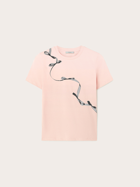 Boxy T-shirt with bow print