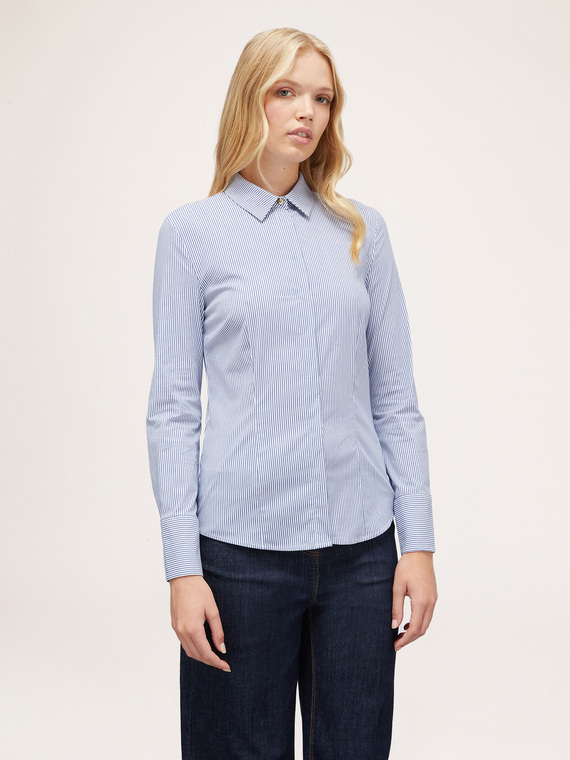 Striped poplin shirt