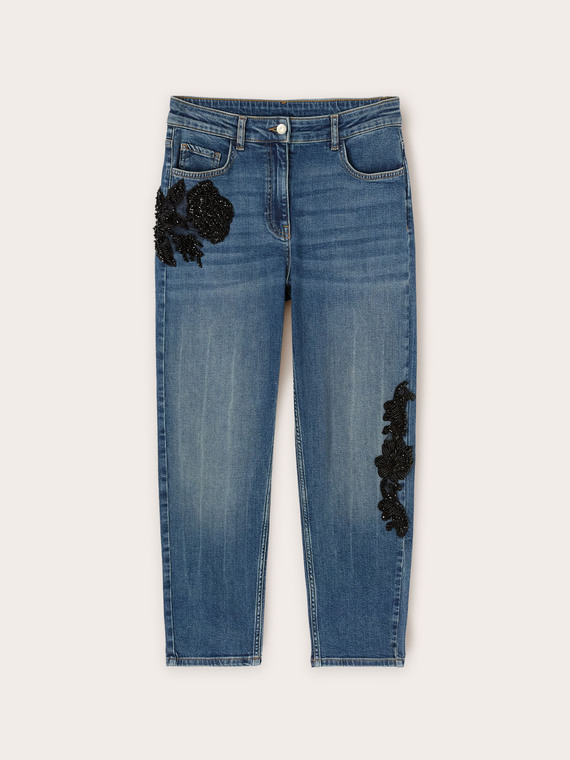 Boyfit jeans with embroidery