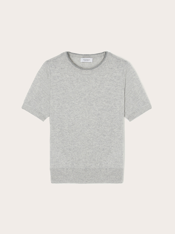 Short-sleeved cashmere sweater