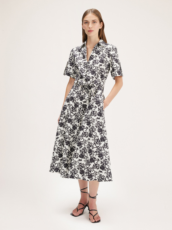 Floral patterned shirt dress