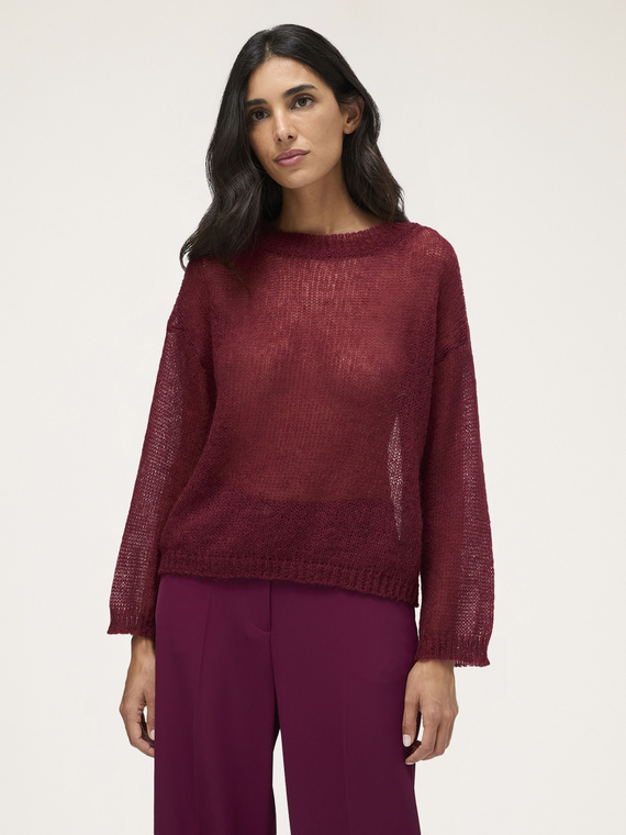 Mohair-Pullover mit rundem Ausschnitt