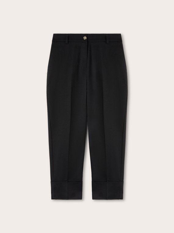 Pantaloni regular con alto risvolto