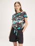 T-shirt con nodo fantasia tropical image number 0