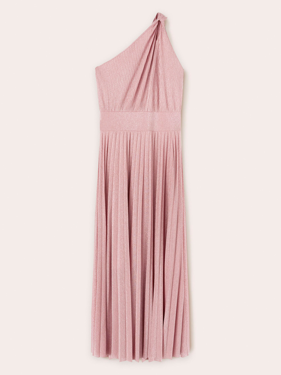 One-shoulder lurex jersey dress