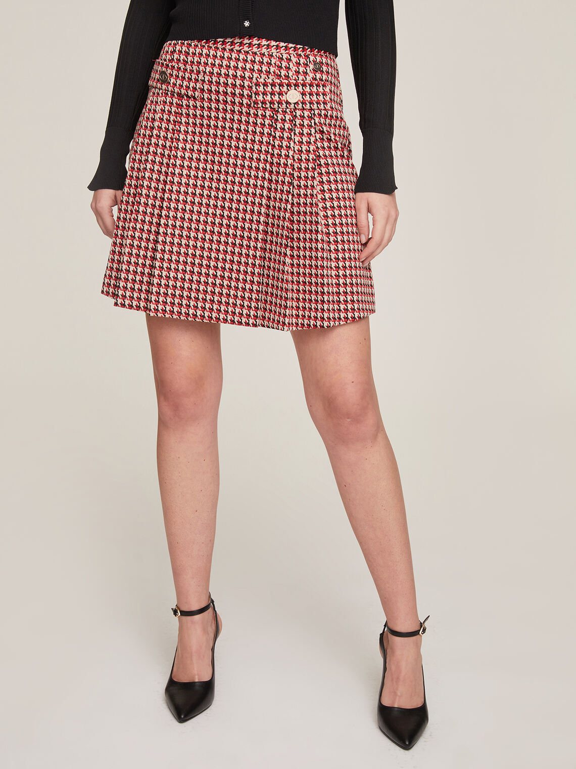 jacquard pleated skirt