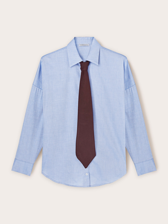 Camisa de tejido oxford con corbata