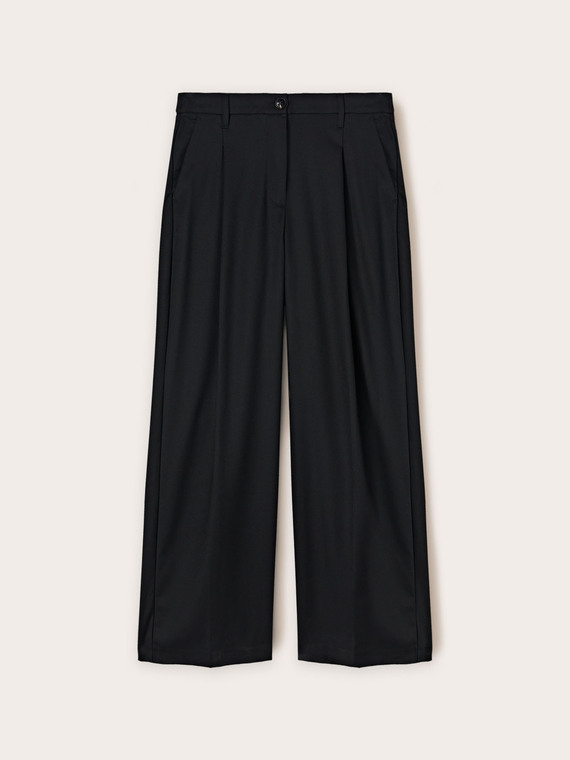 Palazzo trousers with pleats