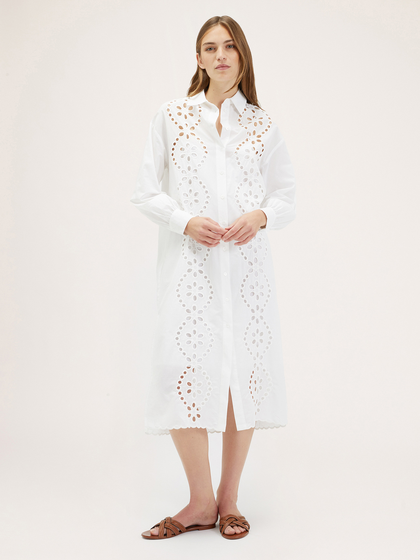 Broderie anglaise shirt dress image number 0