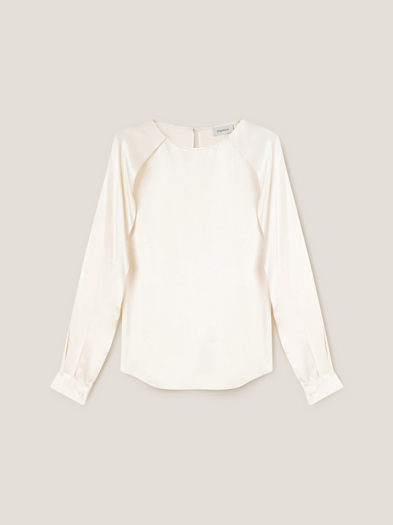 Blusa in raso dettaglio maniche