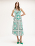 Midi-Kleid mit Foulard-Muster image number 0
