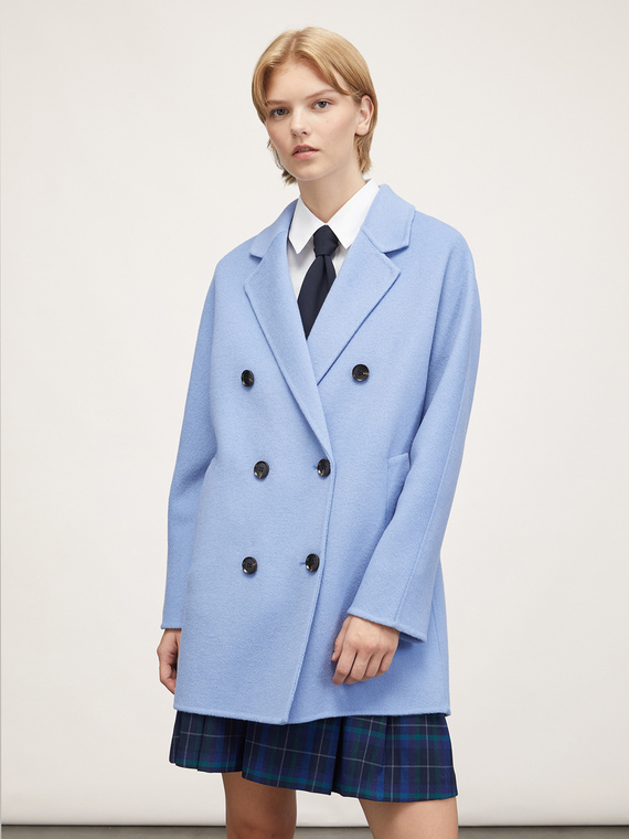 Double-breasted double cloth coat