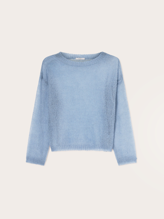 Mohair-Pullover mit rundem Ausschnitt