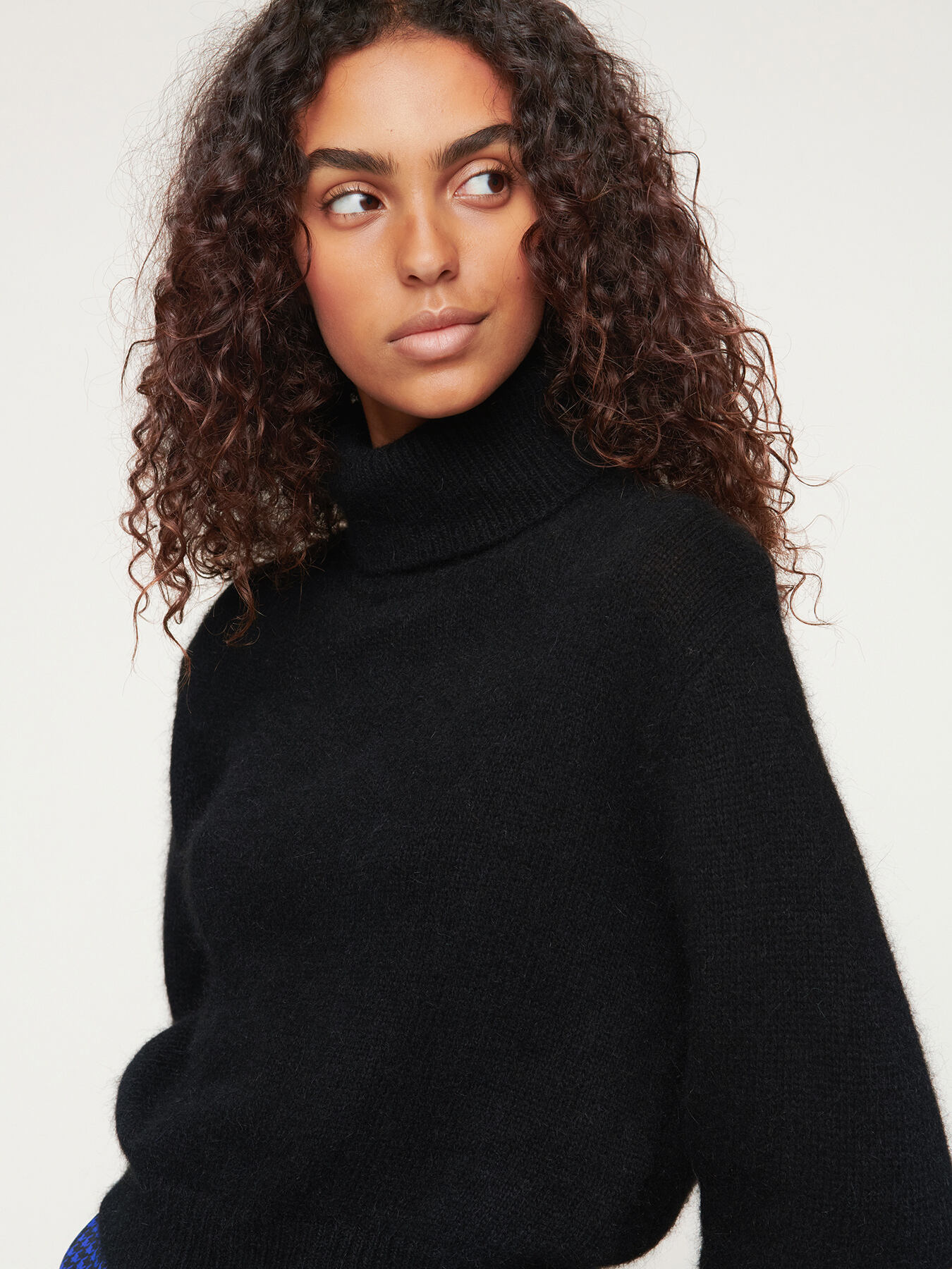 Angora blend turtleneck sweater