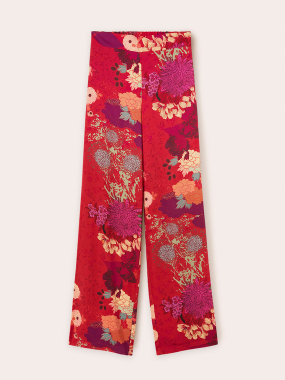 Pantalones modelo palazzo con estampado