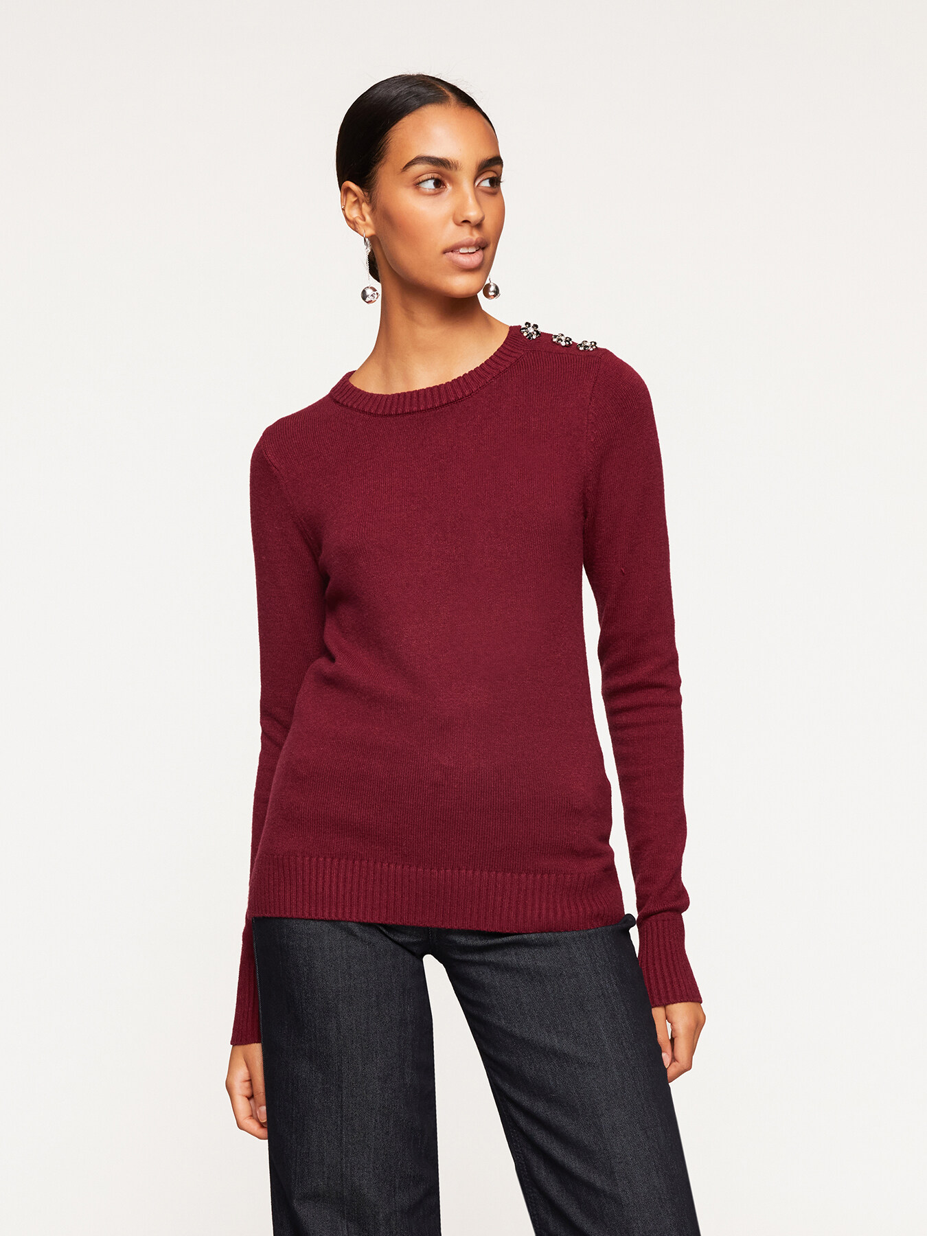 jewel neck sweater