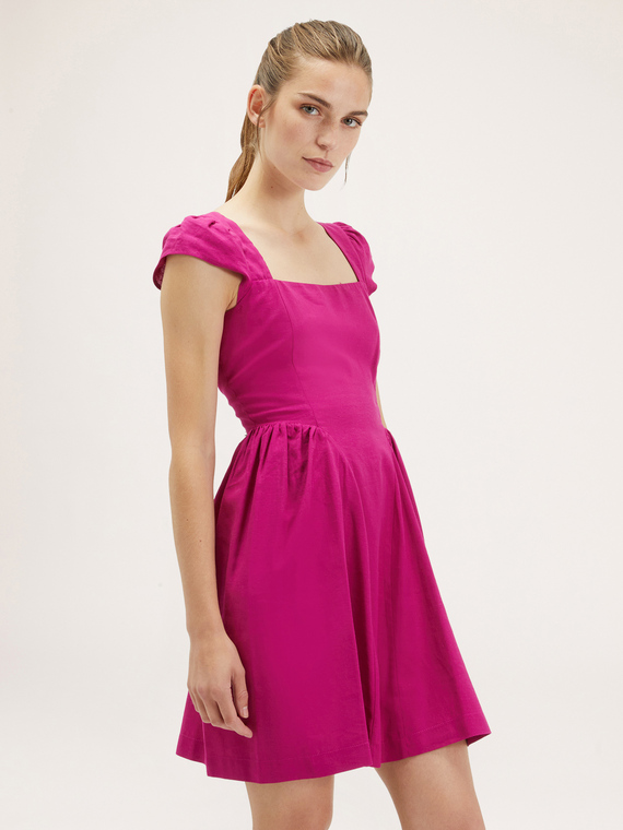 Linen blend mini dress