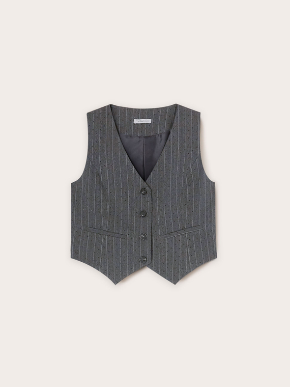 Pinstripe waistcoat with crystals