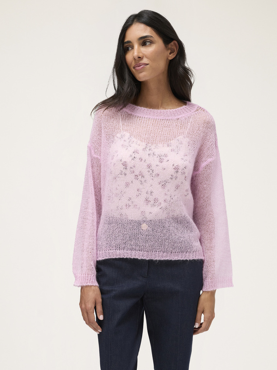 Mohair-Pullover mit rundem Ausschnitt