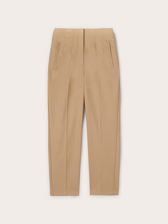 High-waisted carrot trousers