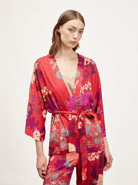 Floral pattern kimono