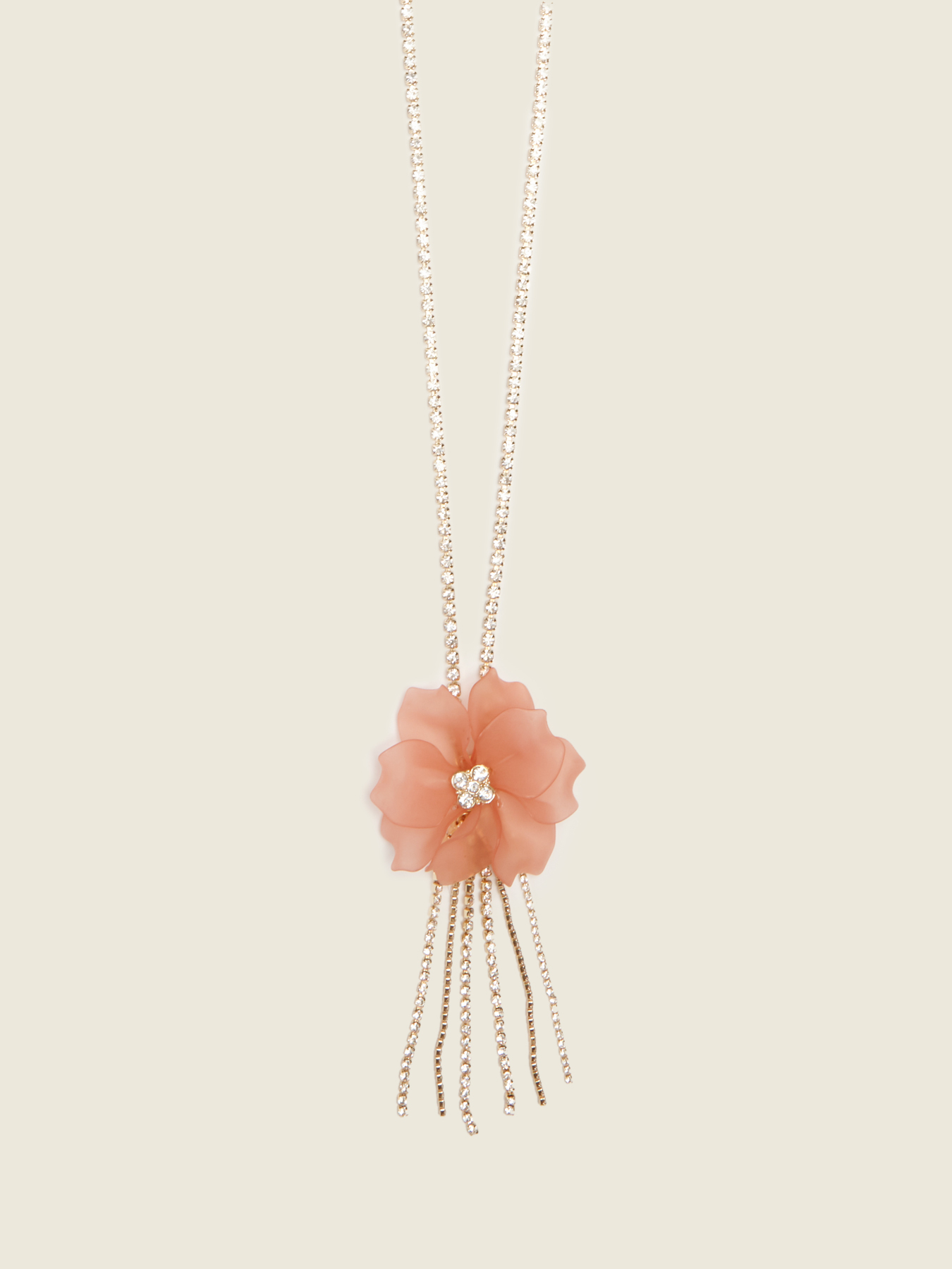 Long necklace with flower pendant image number 0