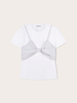 Striped bow motif T-shirt image number 4