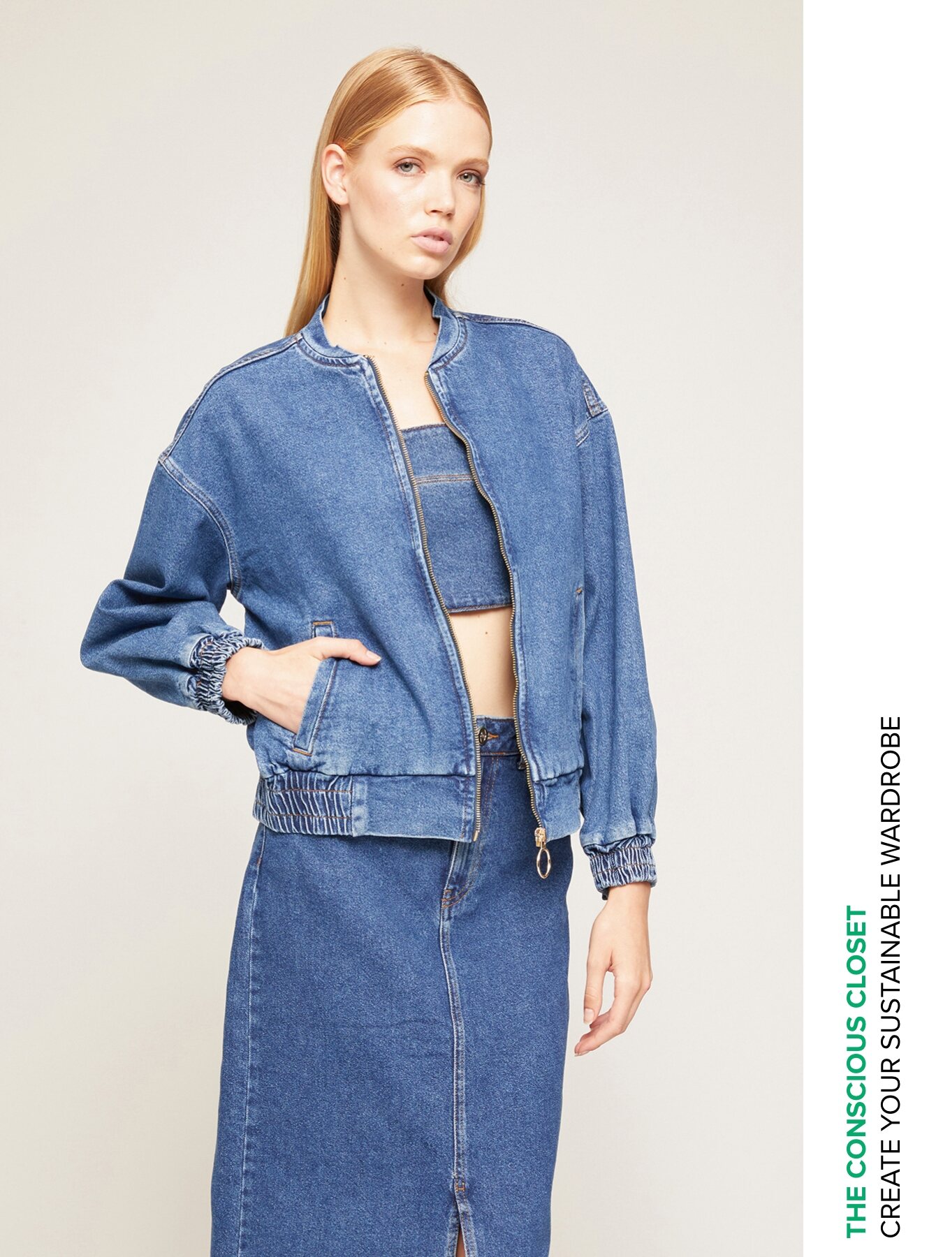 Bomber in denim image number 0