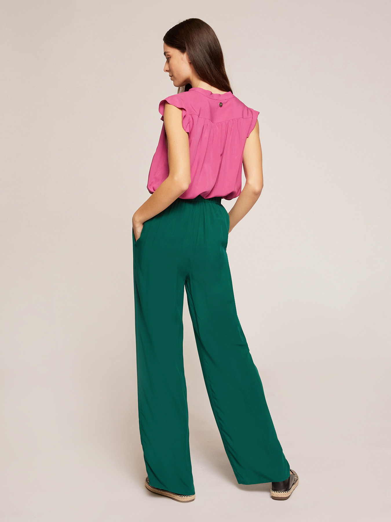 flowing wide leg trousers