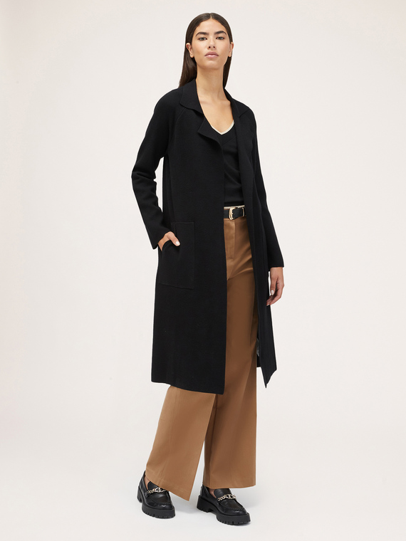 Long cardigan with belt