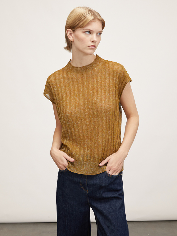 Ribbed lurex sweater