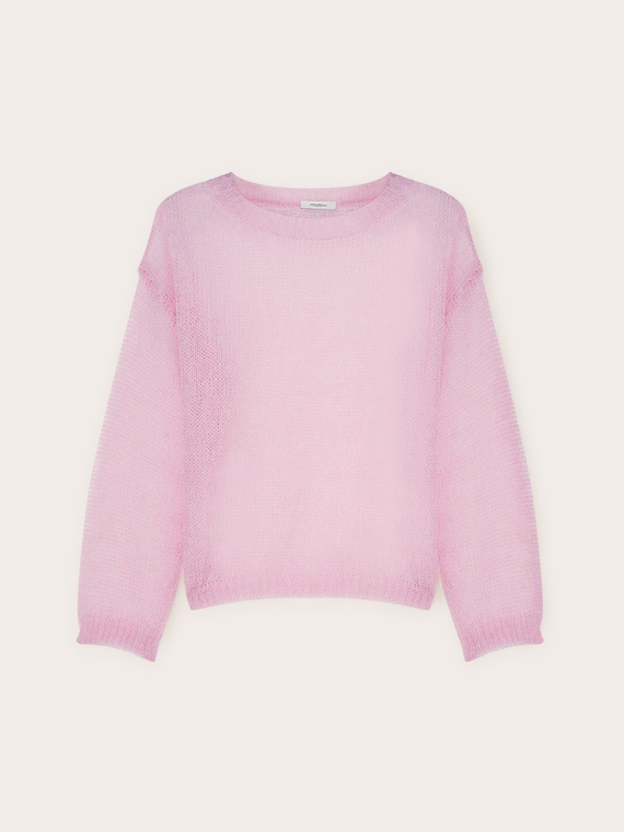 Mohair-Pullover mit rundem Ausschnitt