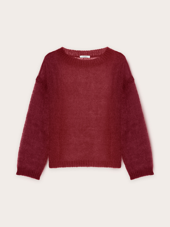 Mohair-Pullover mit rundem Ausschnitt