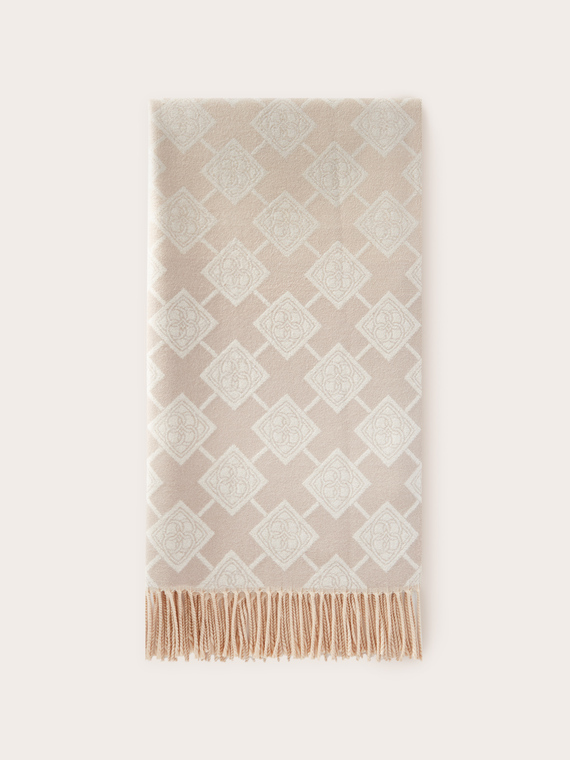 Double scarf with jacquard print