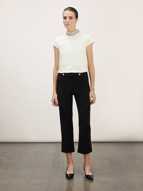 Kick flare trousers with strap