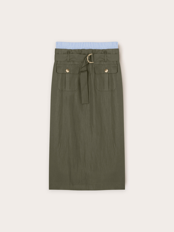 Cargo skirt with belt