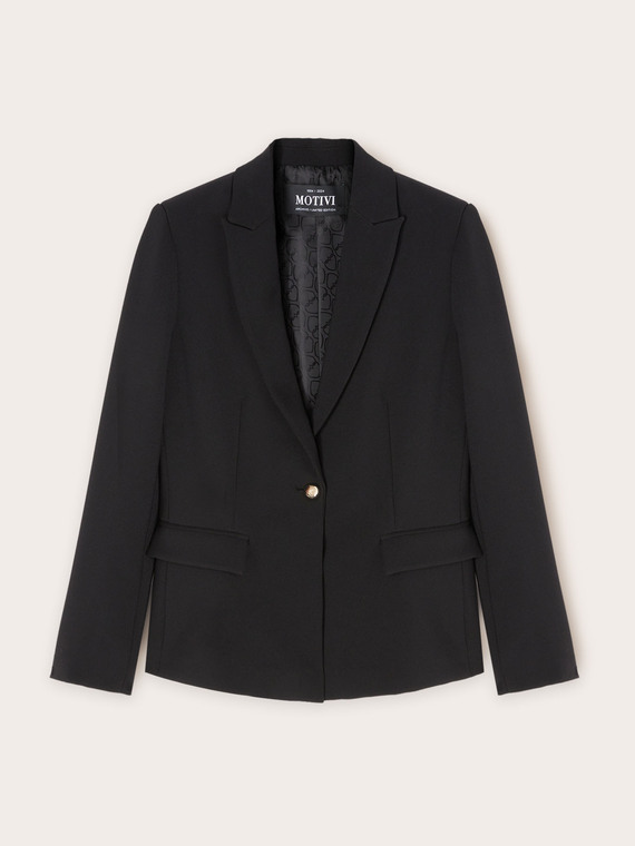 Single-breasted crepe fabric blazer