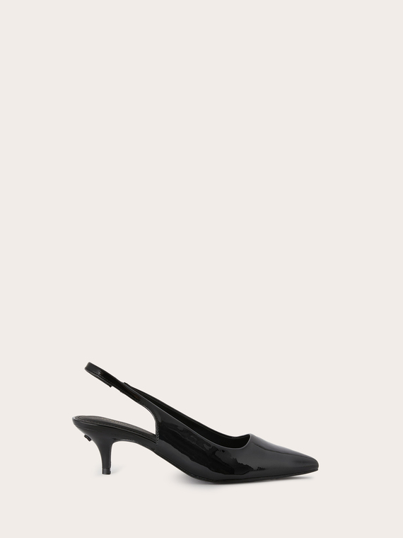 Décolleté slingback in vernice