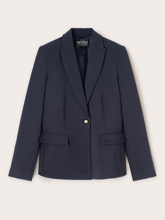 Single-breasted crepe fabric blazer