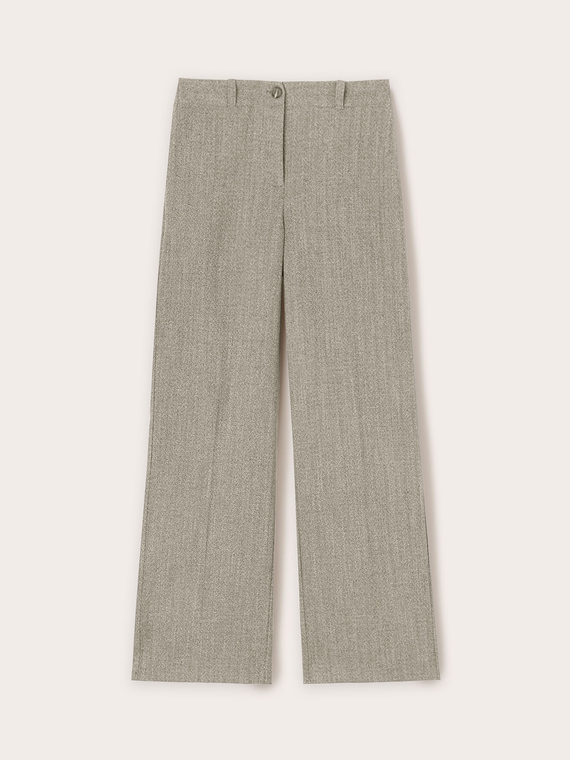 Herringbone fabric palazzo trousers