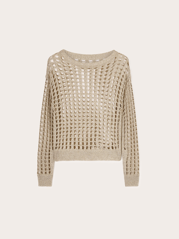 Openwork lurex sweater