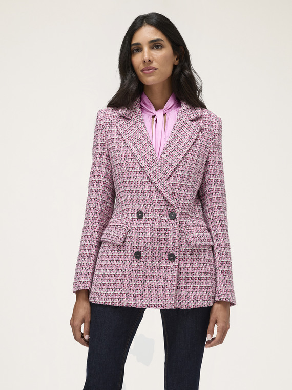 Chaqueta de doble abotonadura en tweed