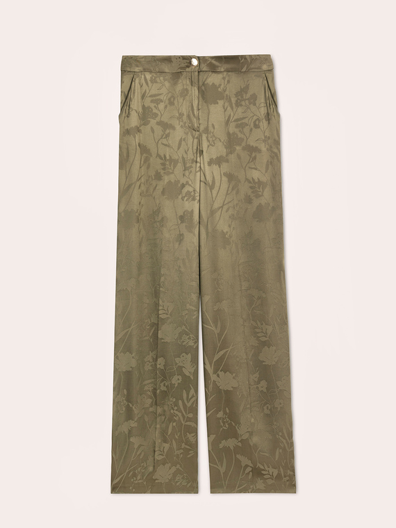 Jacquard satin palazzo trousers