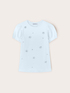 T-shirt con maniche a palloncino e pietre ricamate image number 4
