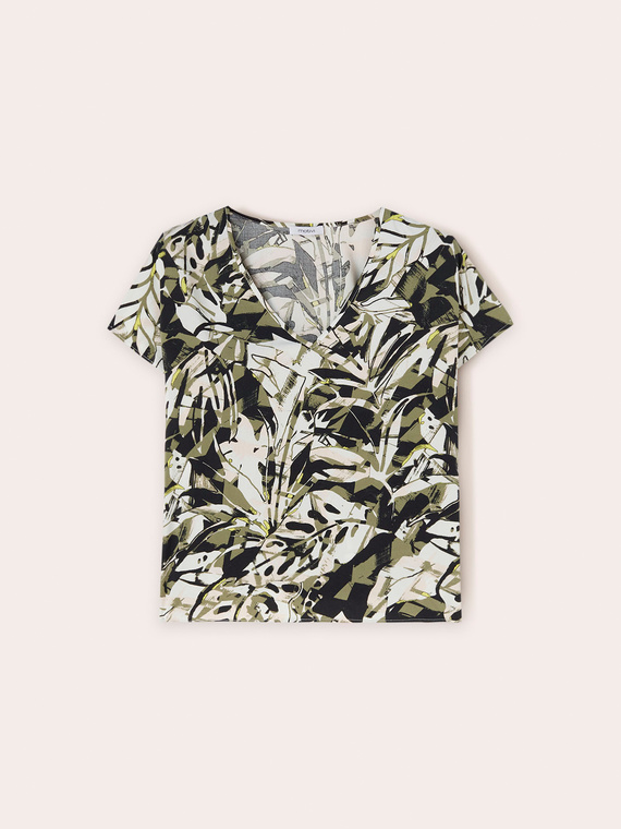 Bluză cu model frunziș