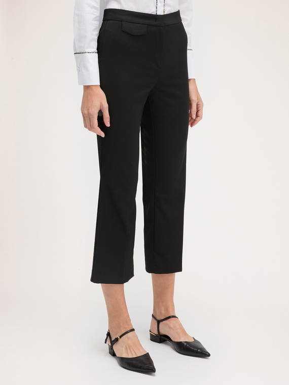 Pantalon kick flare en polyviscose